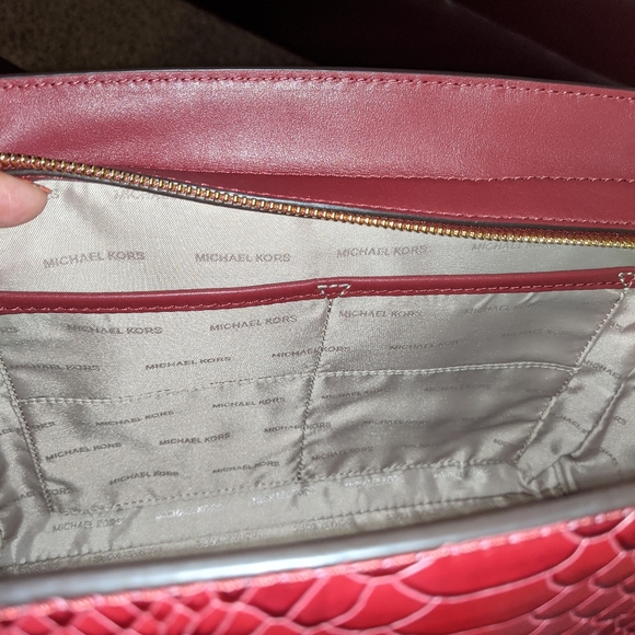 Michael Kors Selma Snakeskin Embossed Satchel - Picture 8 of 8